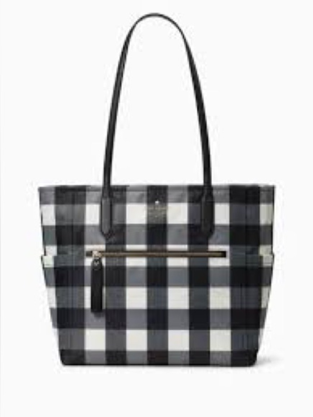 kate spade Chelsea Black and White Check Gingham Tote like new